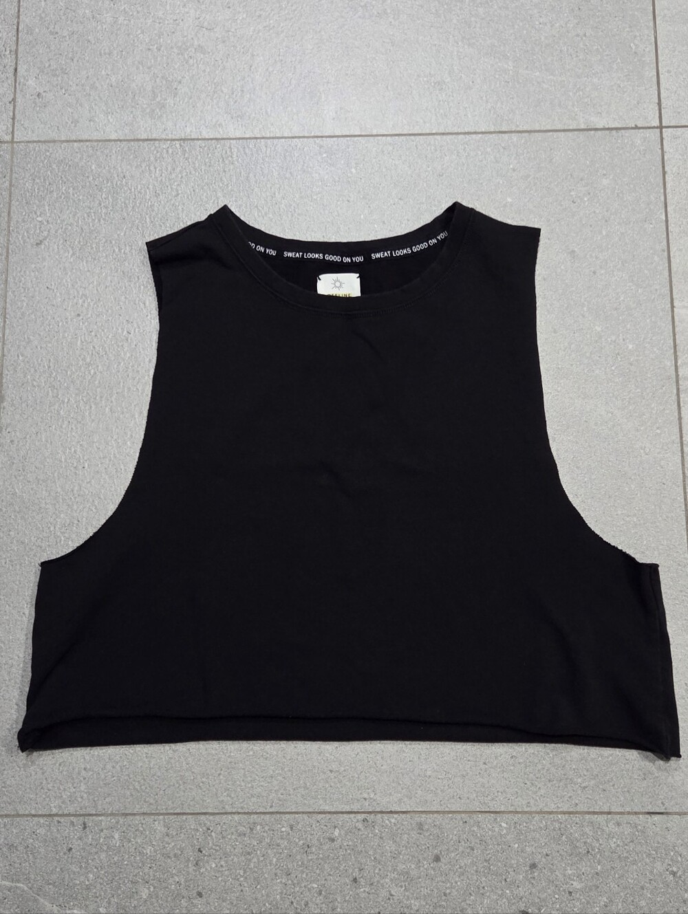 Aerie Womens Black Cropped Tank Top